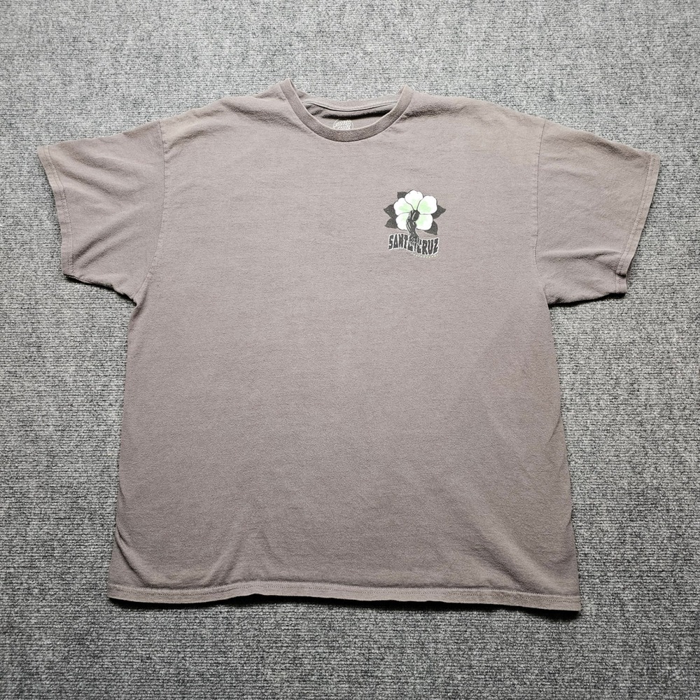Santa Cruz Skateboards Tiki Mask Flower Graphic T-Shirt Brown Mens XL